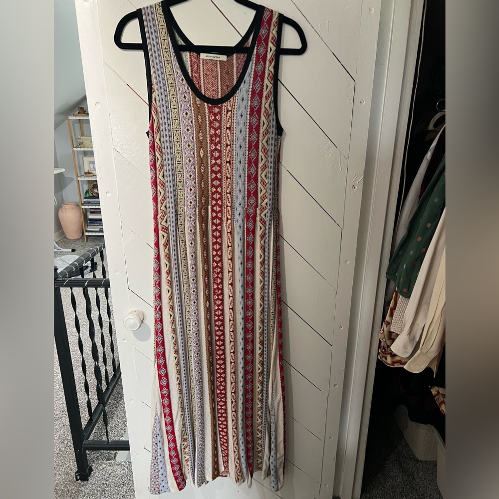 Aldo Martins Multicolor Striped Boho Maxi Dress in Red and Cream